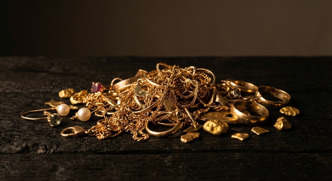 Broken and scrap gold jewelry