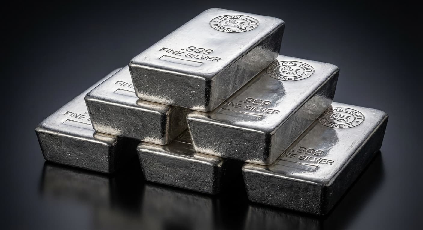Silver bars and bullion
